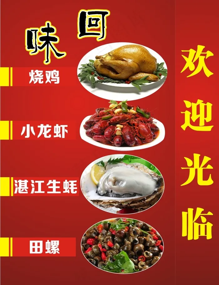 回味烧鸡 灯箱cdr矢量模版下载