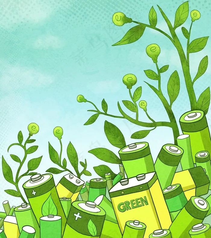 树叶电池节能图片