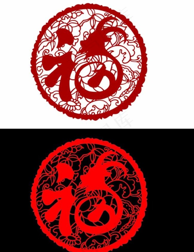 新年剪纸设计图片cdr矢量模版下载