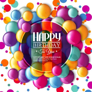 彩色巧克力豆生日贺卡