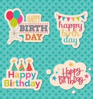彩色生日贴纸