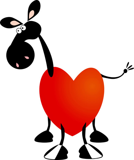 可爱的动物情人节矢量图