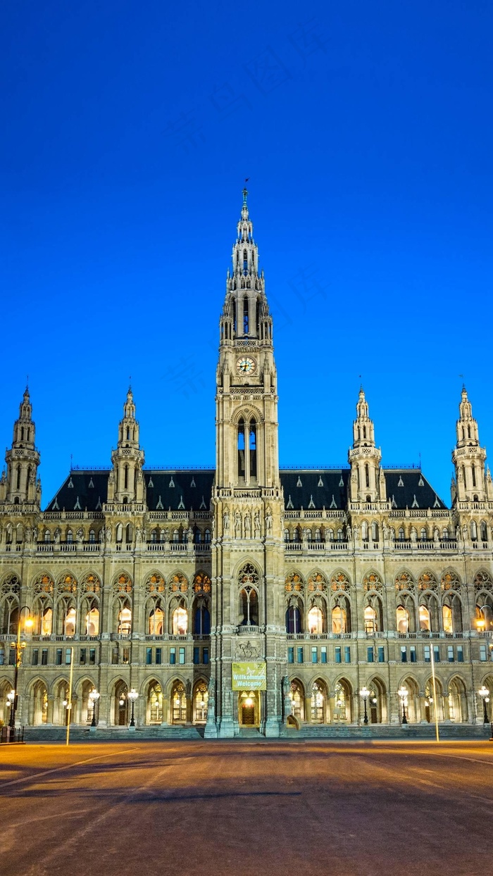 外国城堡夜高清摄影图片