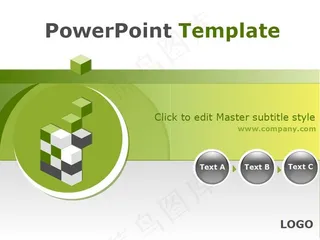 浅绿色清新风格幻灯模板