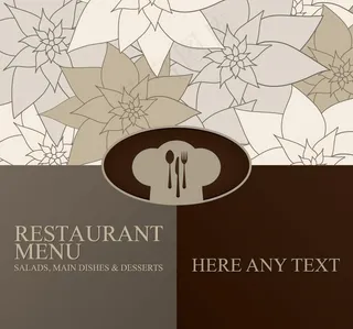 欧式花纹西餐厅菜单封面设计图片