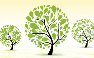 绿色小树背景墙