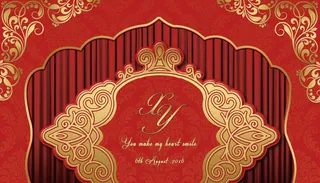 红金色婚礼背景