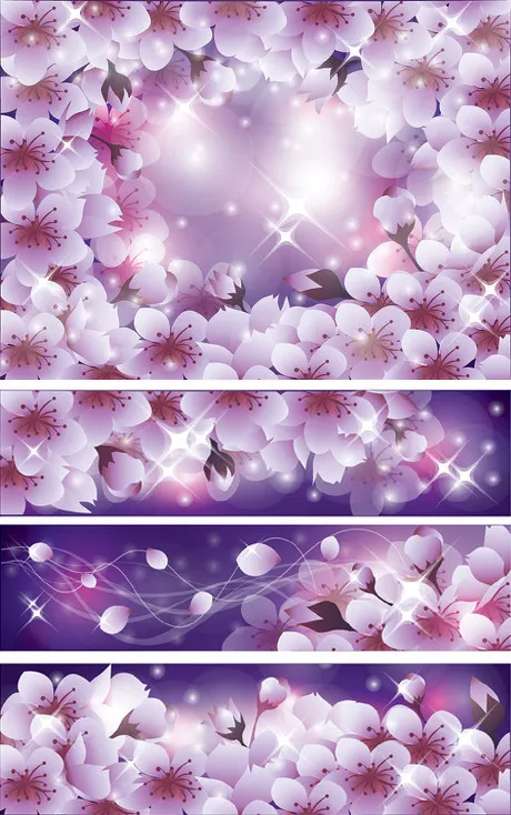 樱花花卉日本樱花背景设计eps,ai矢量模版下载