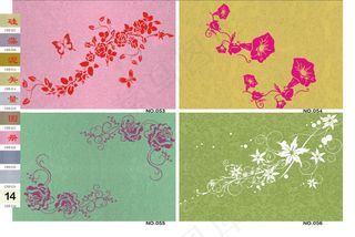 硅藻泥花纹墙画