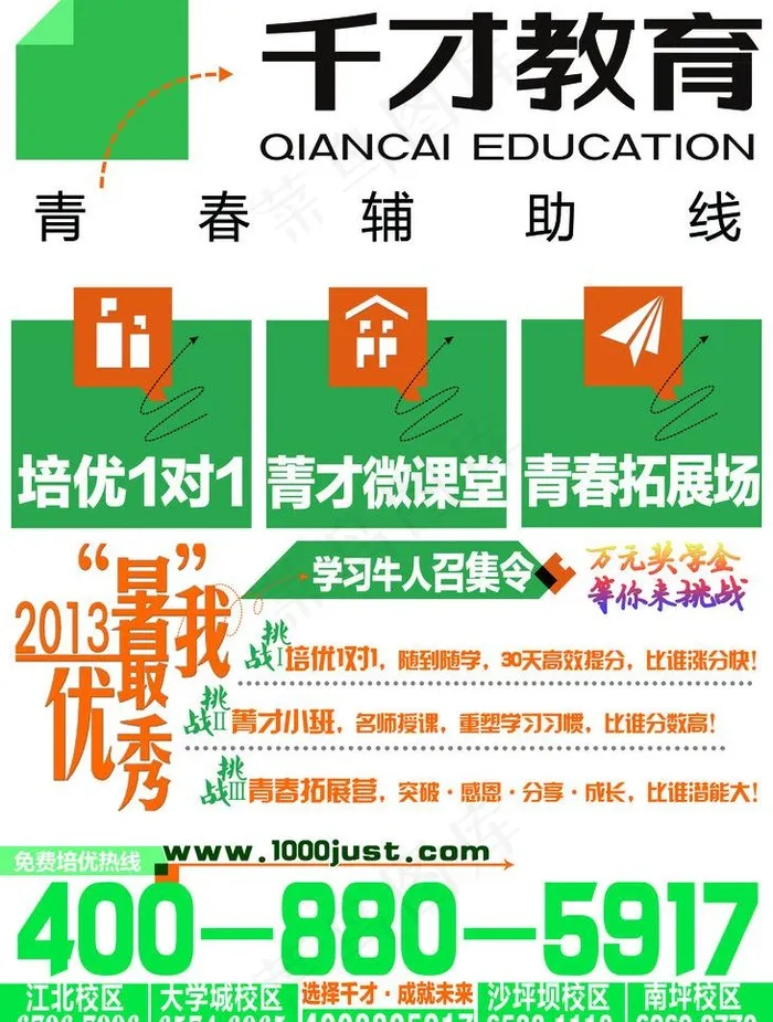 教育招生宣传海报图片psd模版下载