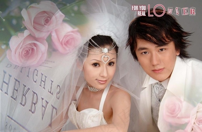 影楼婚纱模板 梦幻 浪漫 粉红玫瑰...