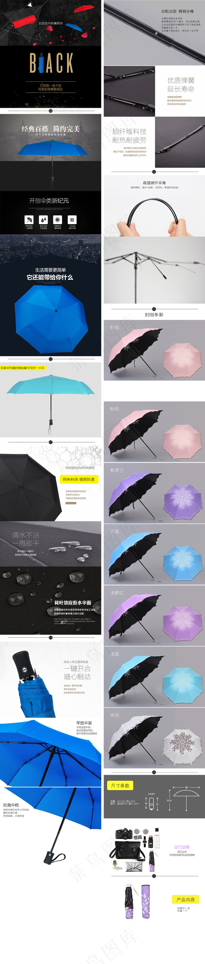 2017淘宝天猫雨伞描述PSD模板