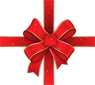 闪闪发光的圣诞丝带蝴蝶结装饰