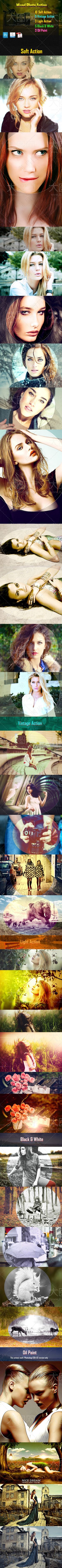 高质量人像美白和油画效果PS动作