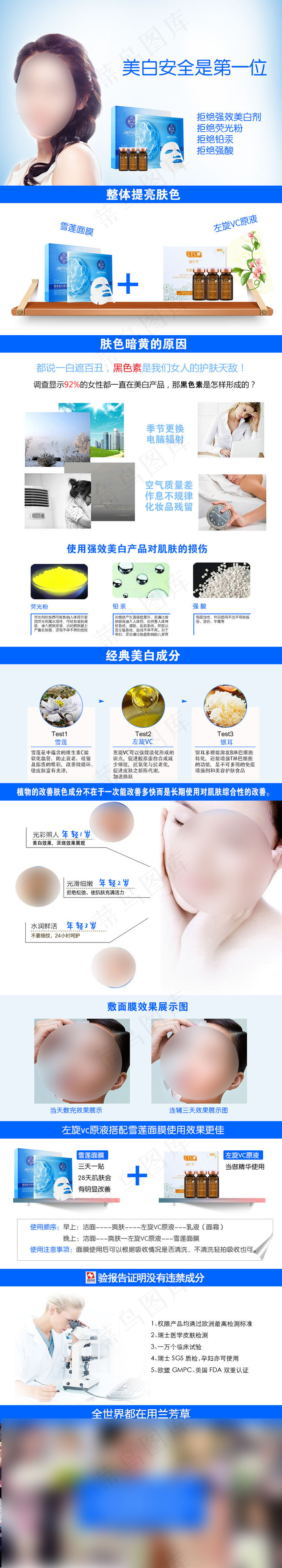 淘宝化妆品详情页分层设计psd模版下载