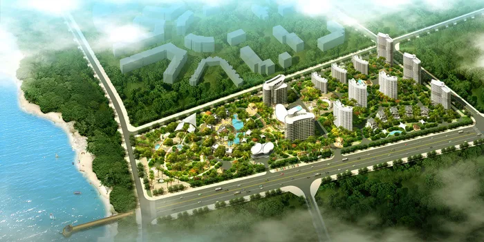 高档小区鸟瞰图图片