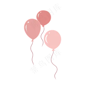 手绘节情人节卡通气球,免抠元素