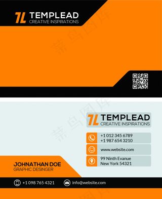 黄颜色的名片创意设计PSD源文件