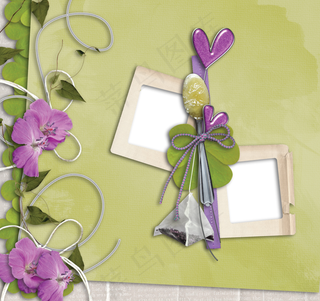 花朵花藤相框图片