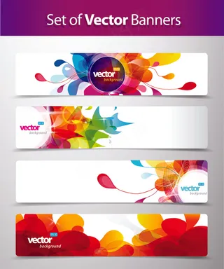 创意彩条抽象花纹横幅BANNER矢