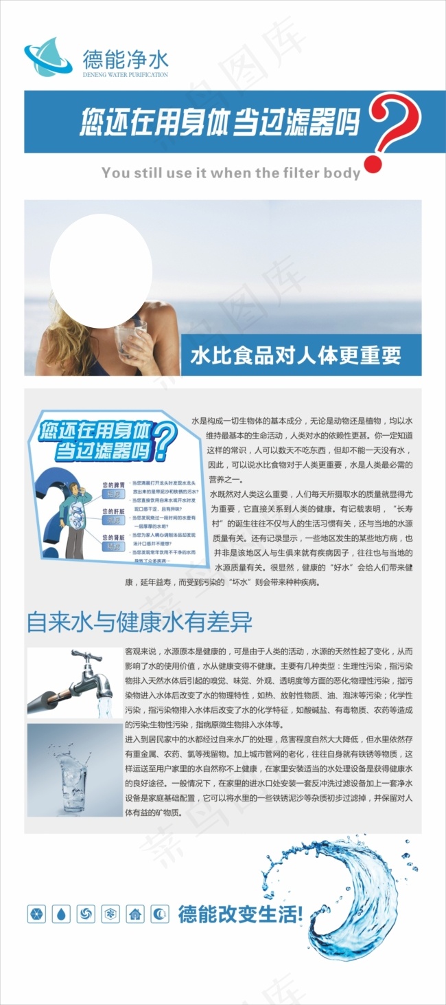 净水器展架(800X1800)cdr矢量模版下载