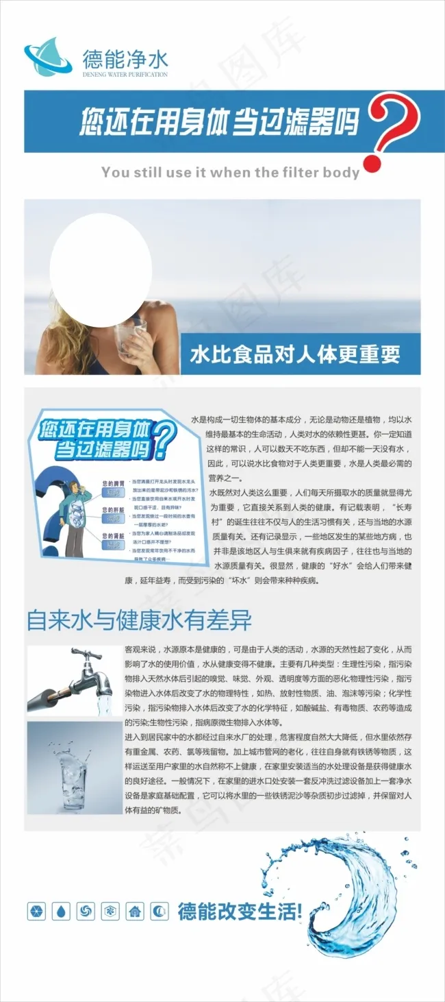 净水器展架(800X1800)cdr矢量模版下载