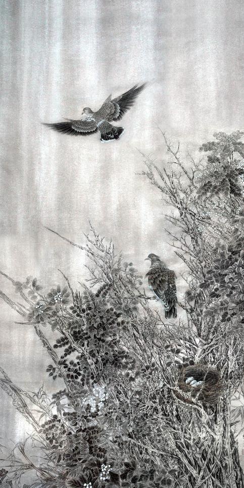 水墨花鸟图片