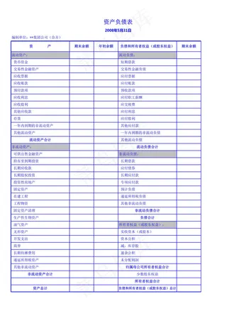集团合并会计报表模板（完善中）