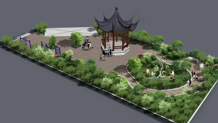 创意园林景观图图片psd模版下载