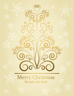 金色圣诞卡片矢量模板