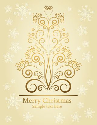 金色圣诞卡片矢量模板