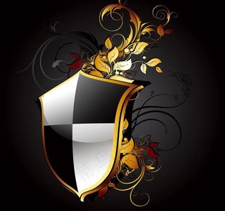 金色欧式 古典花纹 底纹盾牌图片