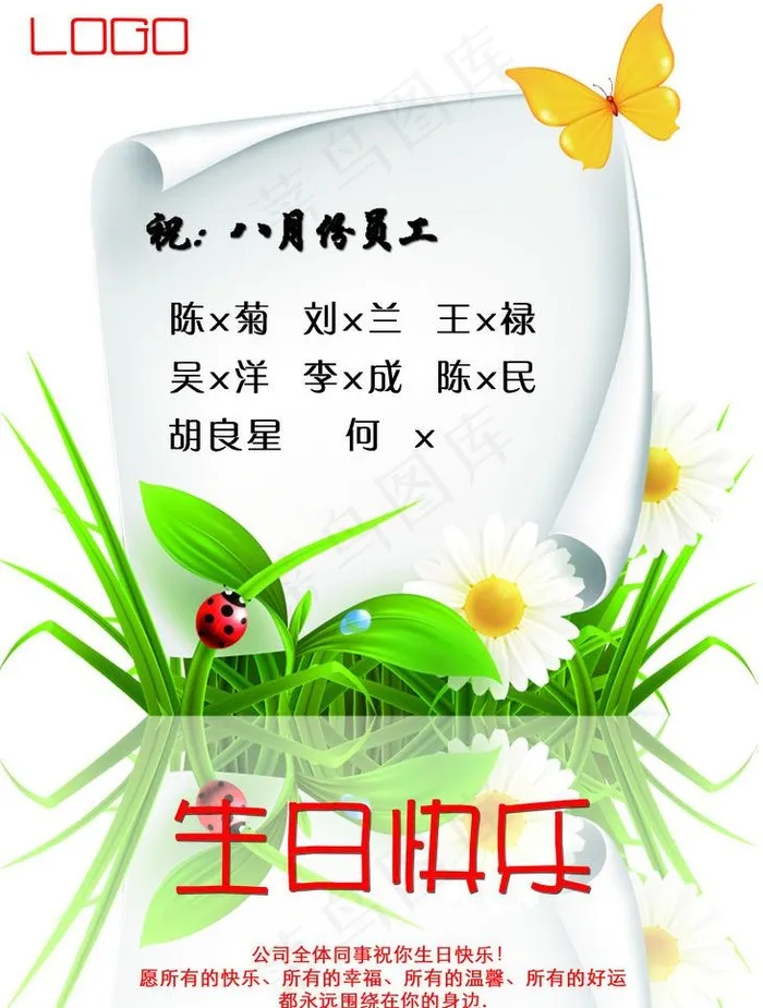 生日祝福图片psd模版下载