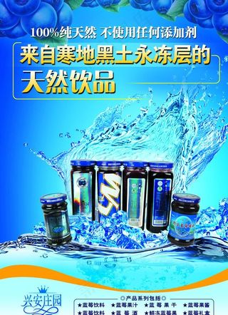 蓝莓果汁宣传海报图片