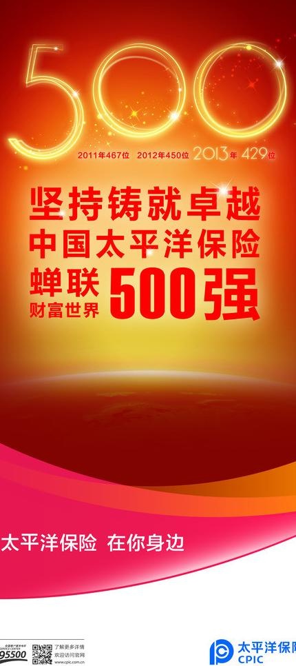 太平洋保险500强图片psd模版下载