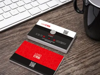 红黑高端企业名片PSD分层素材