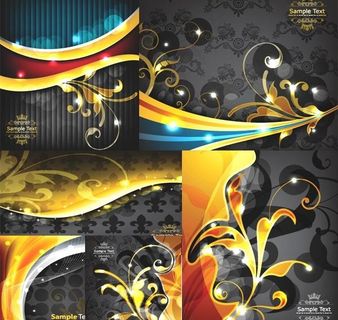 梦幻古典花纹背景矢量素材