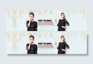 大牌连衣裙psd 欧美女装海报 时...