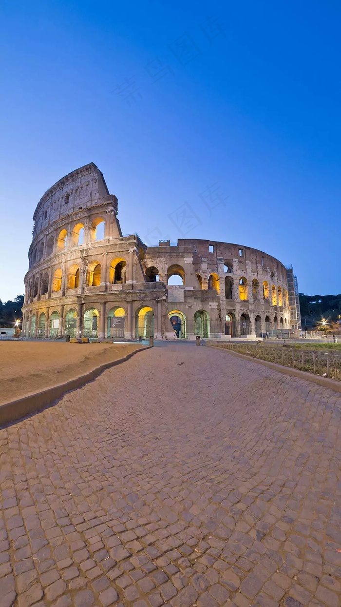 罗马斗角场夜景高清摄影图片