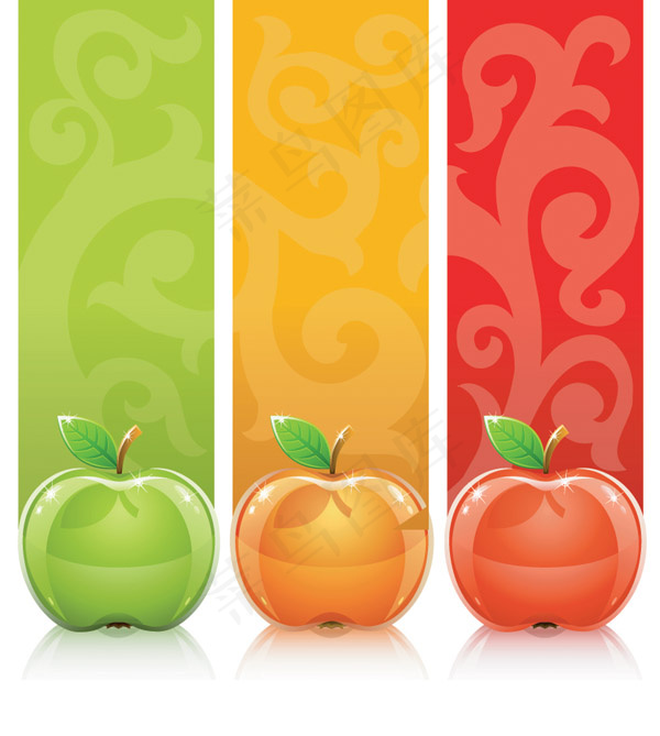 threecolor苹果矢量eps,ai矢量模版下载