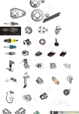 摩托车配件矢量图图片