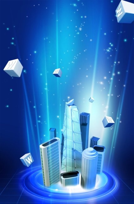 3D城市科技psd模版下载