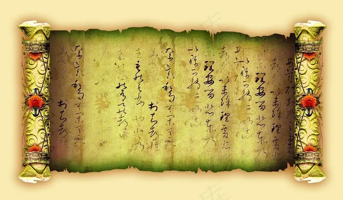 卷轴书法创意宣传设计海报psd模版下载