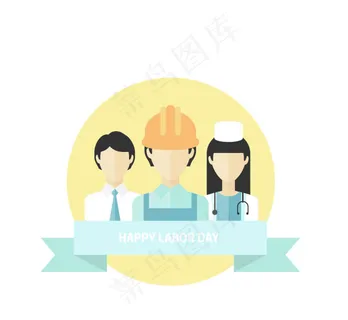 五一劳动节背景与扁平人物