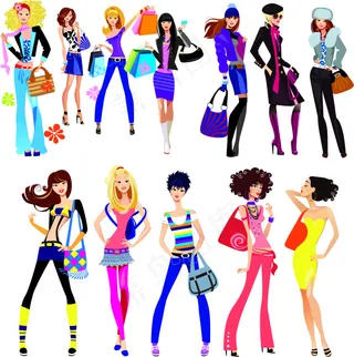 卡通美女矢量图