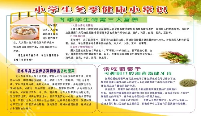 冬季健康展板cdr矢量模版下载