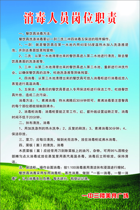 消毒人员岗位职责cdr矢量模版下载