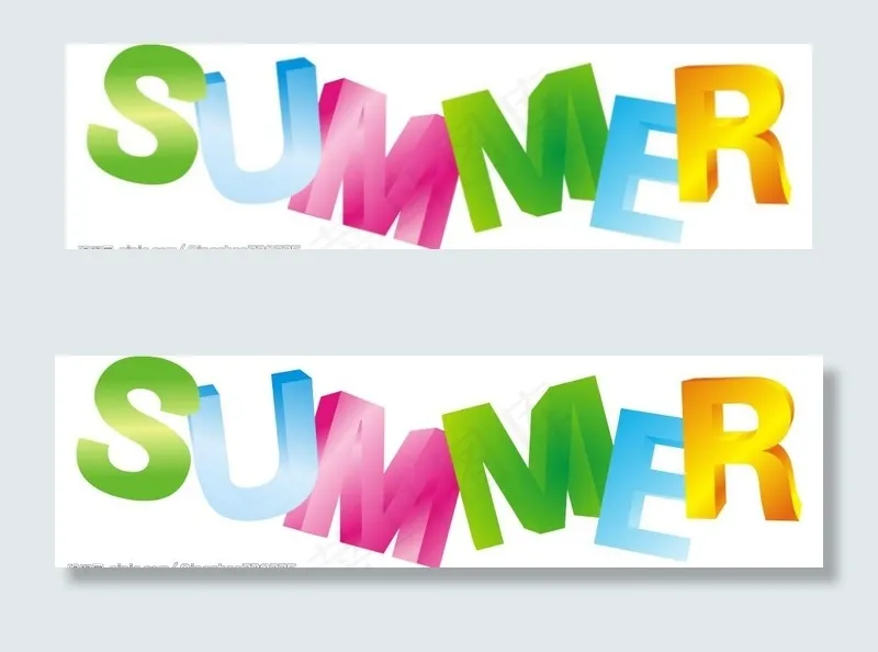 summer分层立体字图片psd模版下载