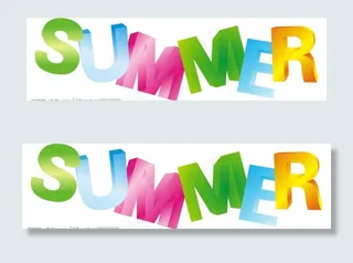 summer分层立体字图片