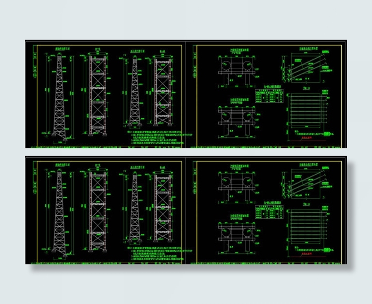 钢管桁架扣索体系cad图纸